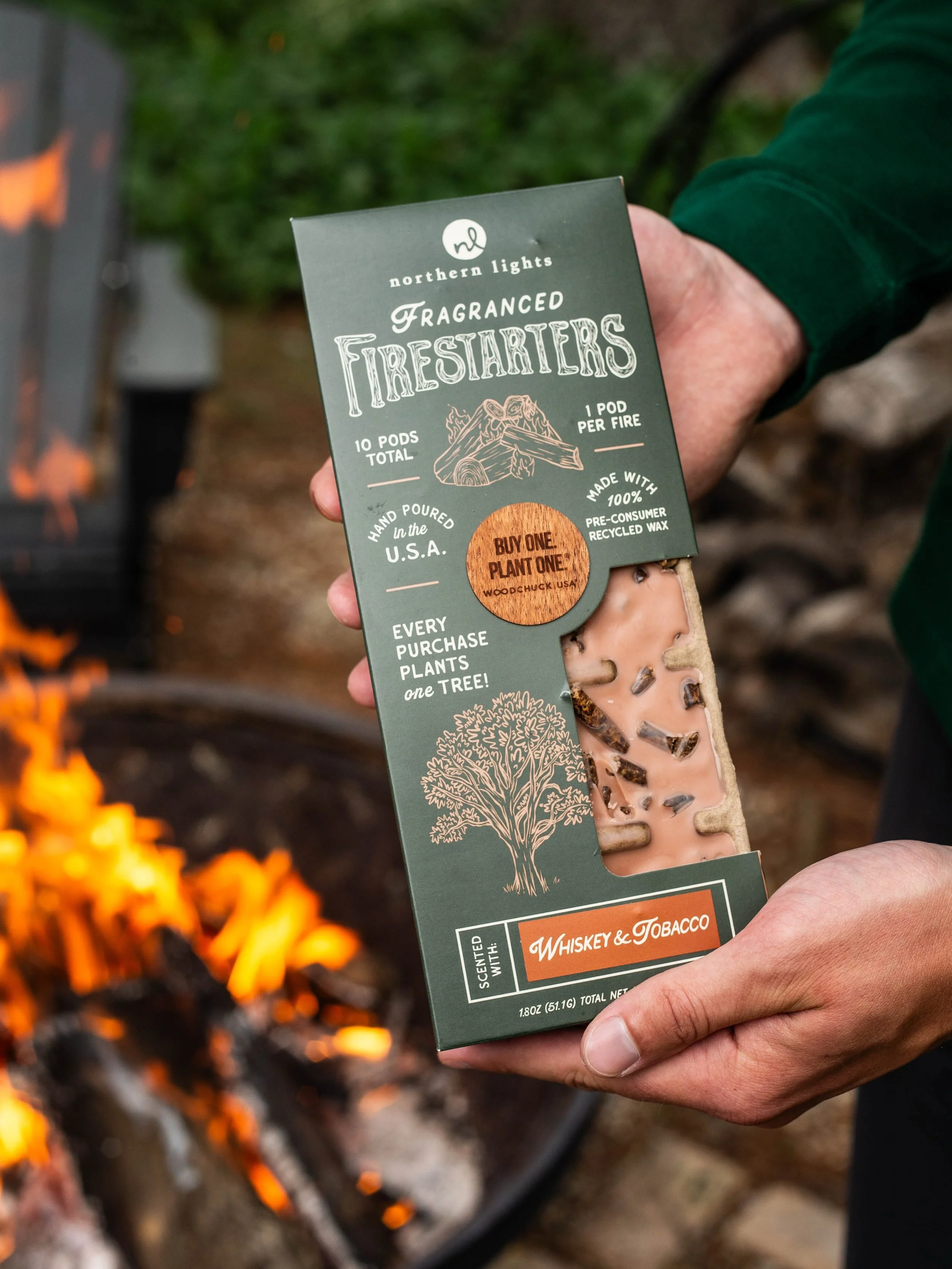 Start your weekend with these Northwen Lights Fragranced Firestarters &amp; Candles! They are made from 100% recycled wax &amp; smell amazing! The best part? Every single pack purchased plants a tree in a partnership with Woodchuck USA! Find the coll