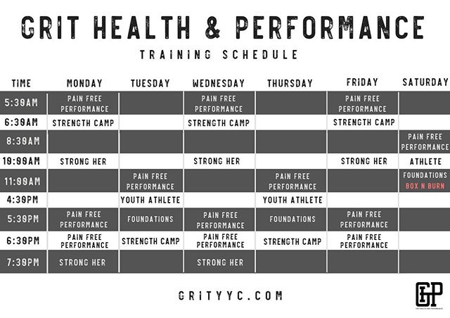 We are very excited to launch our new group training schedule!
.
We have programs for all ages &amp; fitness levels.
.
Stop going to the gym just to feel the burn 🔥
.
Stop going to the gym just to get tired🤢🥵
.
Come down to Grit so you can learn a