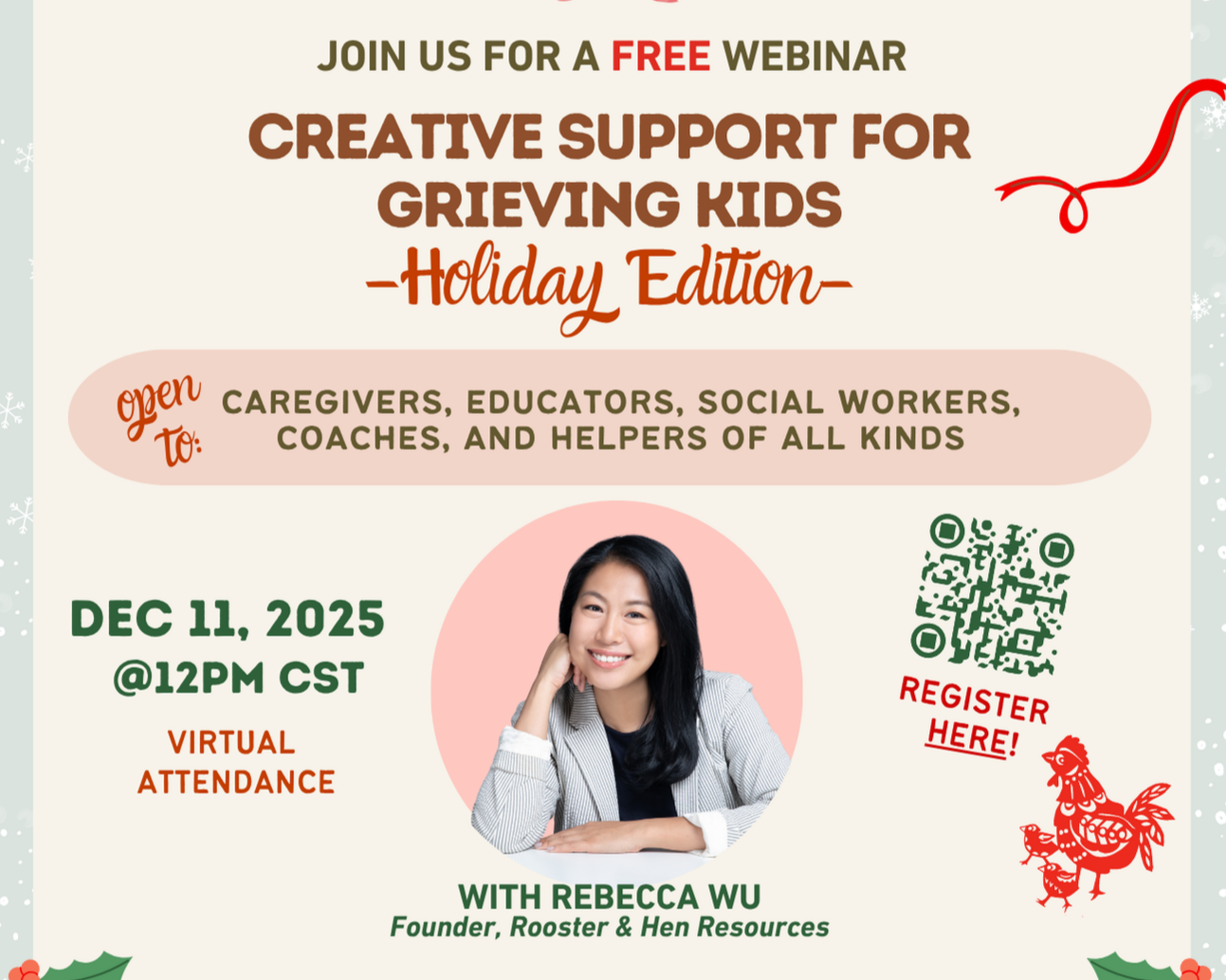 Free Webinar: Creative Support for Grieving Kids (Holiday Edition)