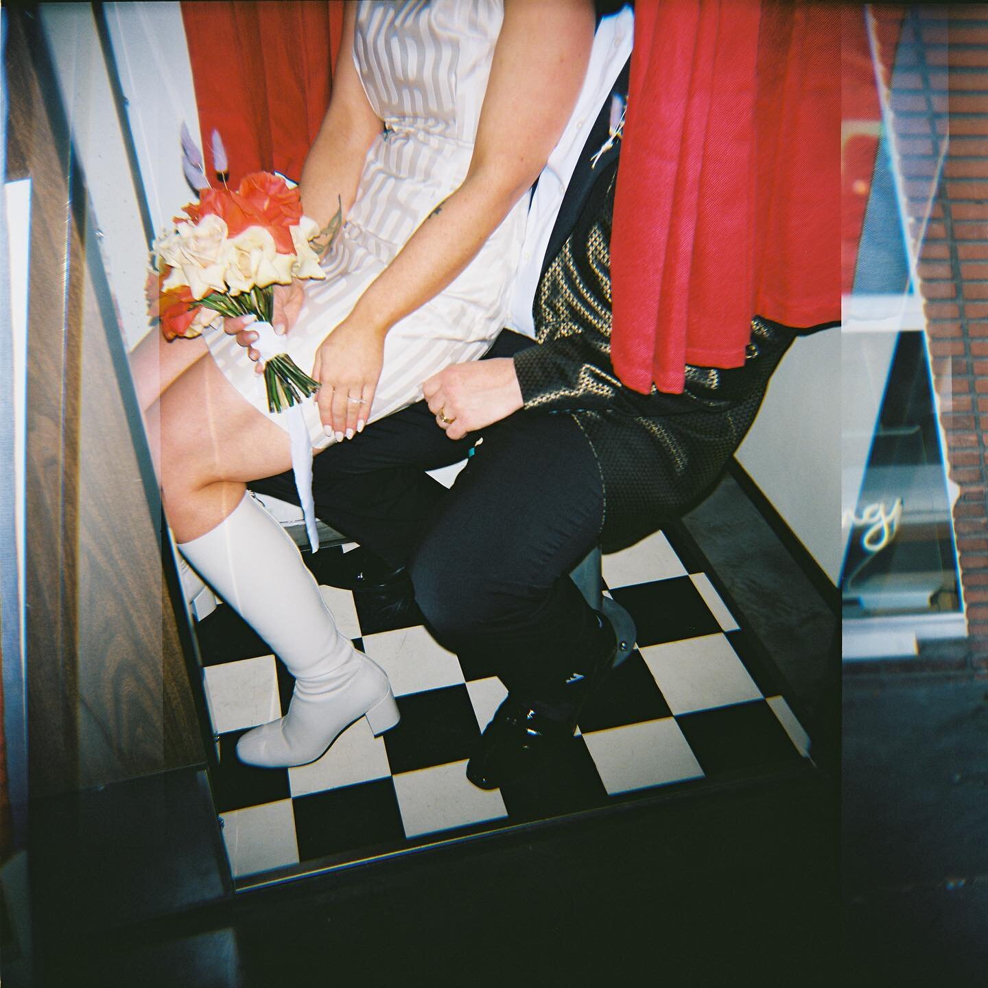 Our vintage photobooth &amp; Elvis. The best combo ever 📸 @lasvegaselopement @hellogabyj