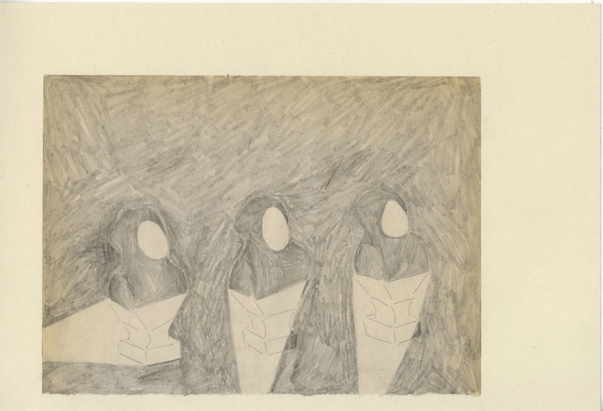 pencil on aged paper / 2019 / 9” x 11”