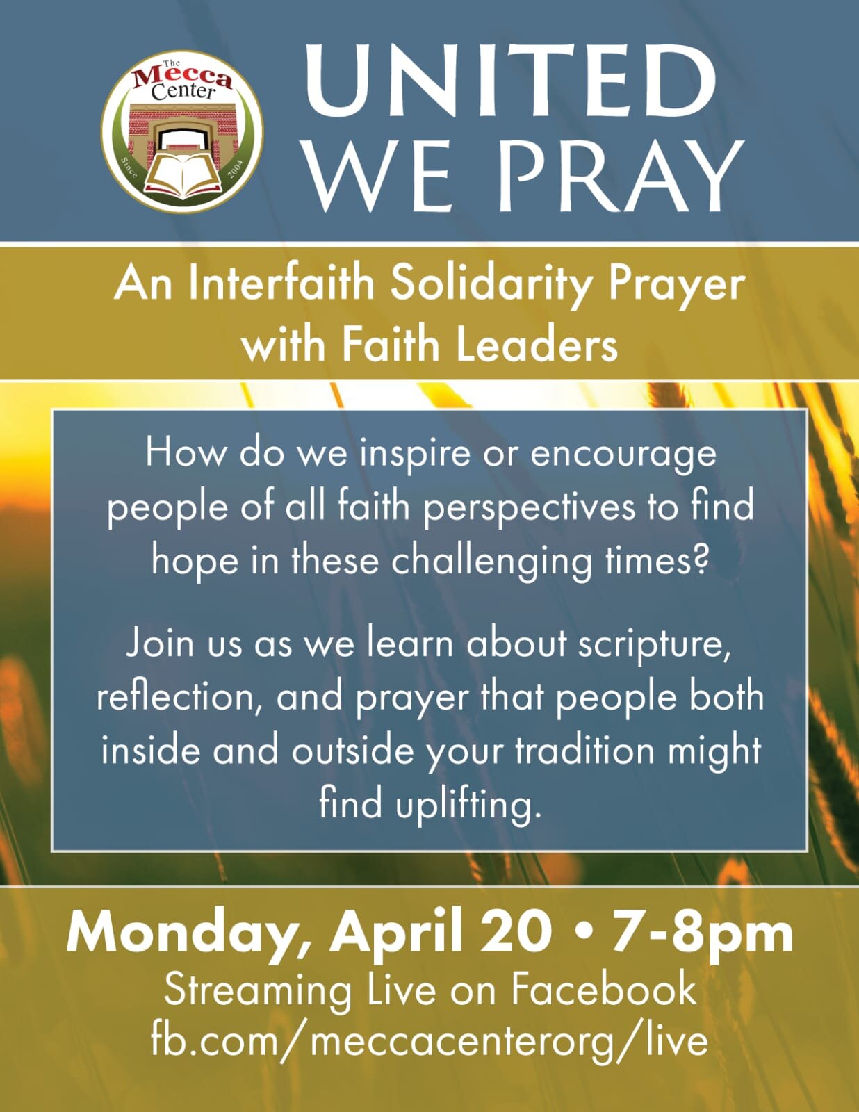 United We Pray: An Interfaith Solidarity Prayer with Faith Leaders 