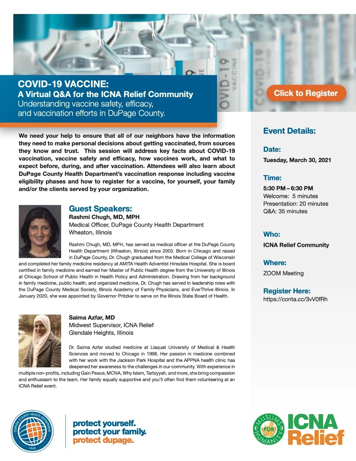 COVID-19 Vaccine: A Virtual Q&amp;A for the ICNA Relief Community 