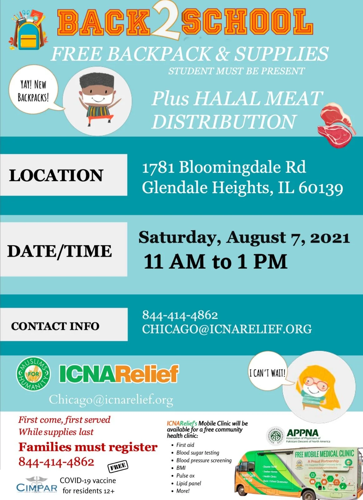 ICNA Relief - Back2School Drive and Food Distribution 