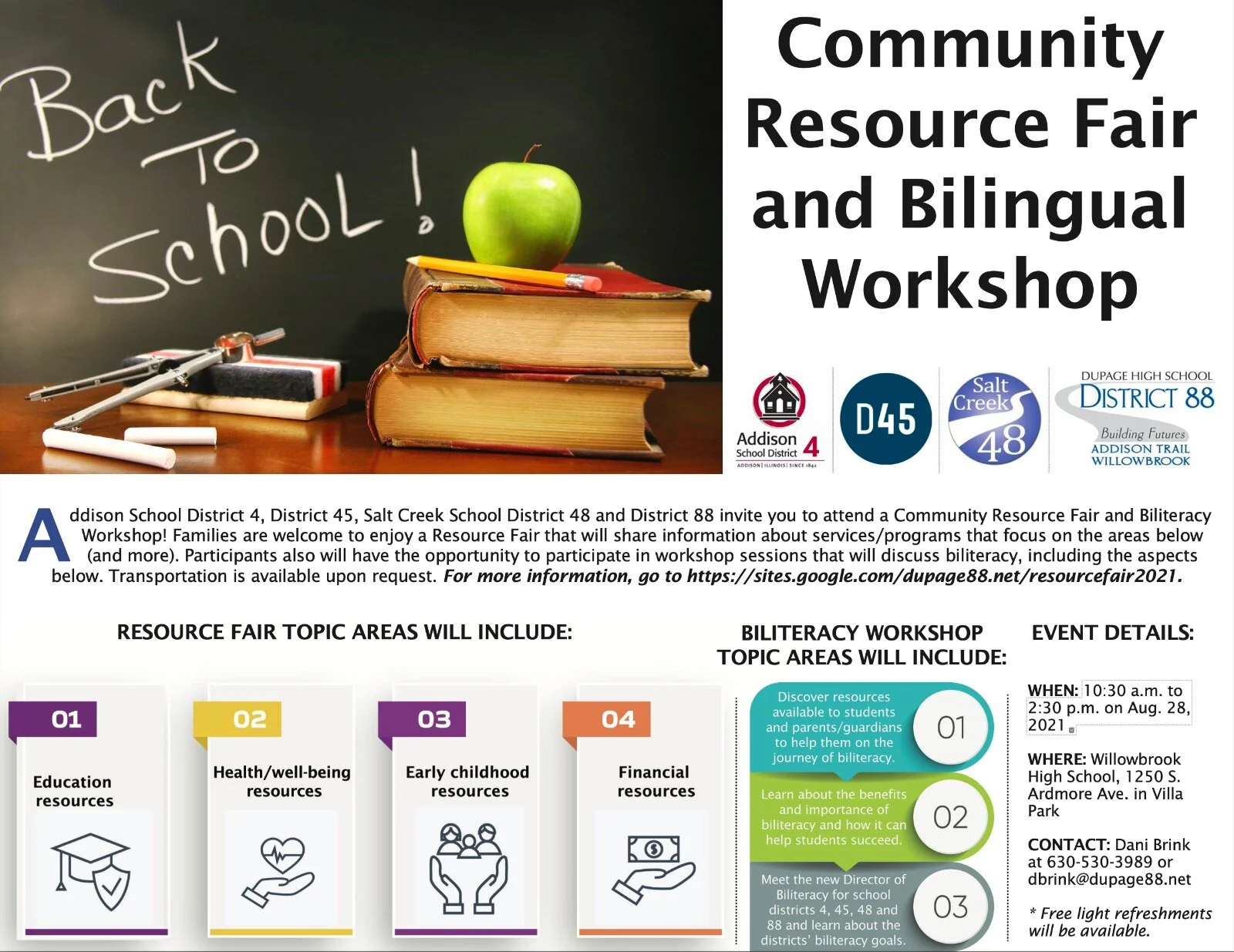 Back to School: Community Resource Fair and Bilingual Workshop
