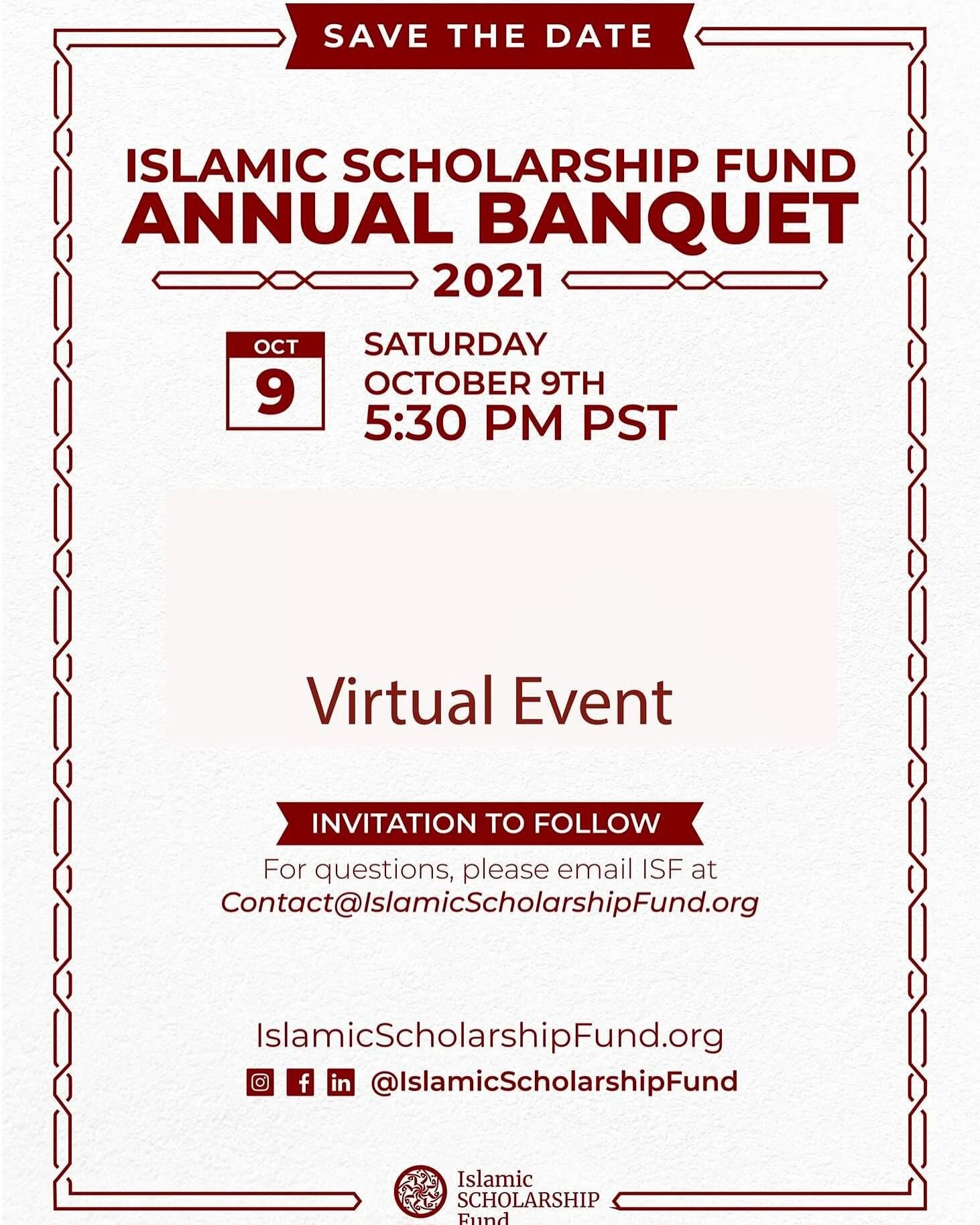 Islamic Scholarship Fund Virtual Annual Banquet 2021