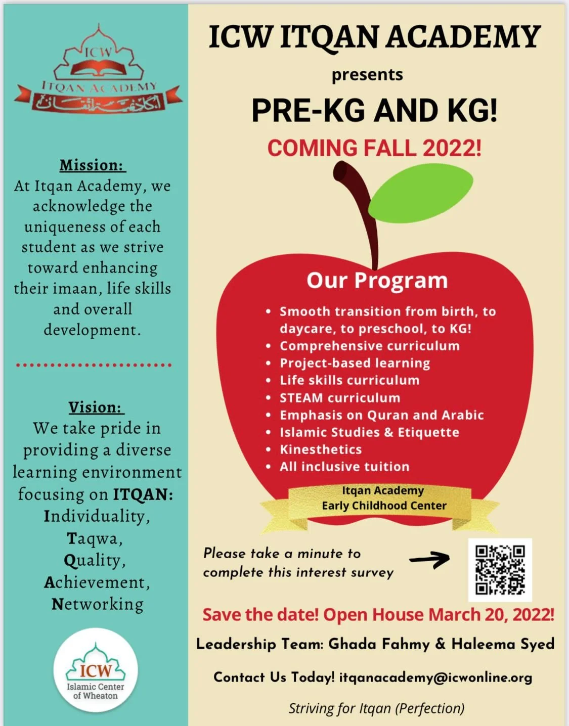 ICW ITQAN ACADEMY Presents PRE-KG and KG!