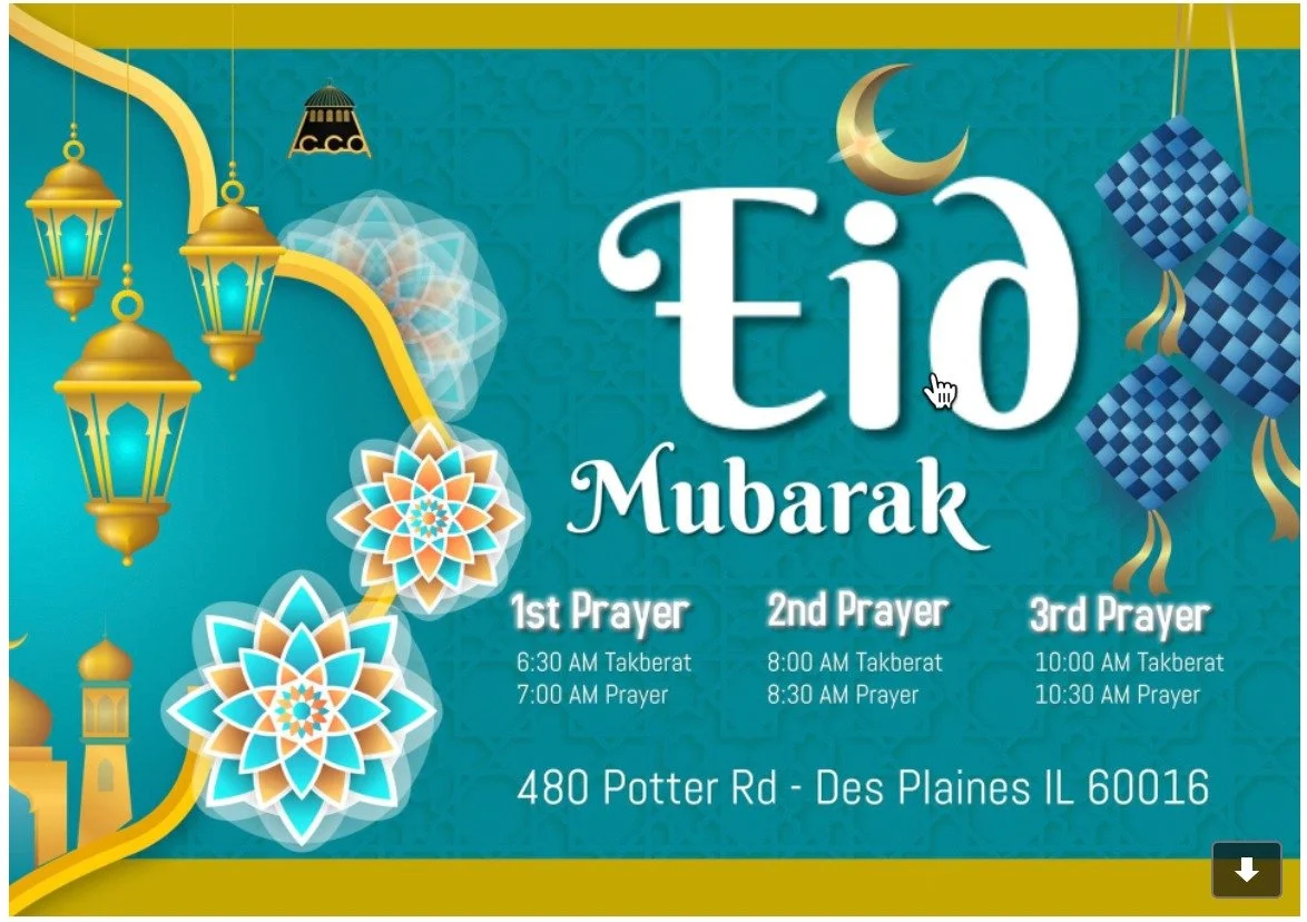 Eid Prayer - 480 Potter RD - Des Plaines IL 60016