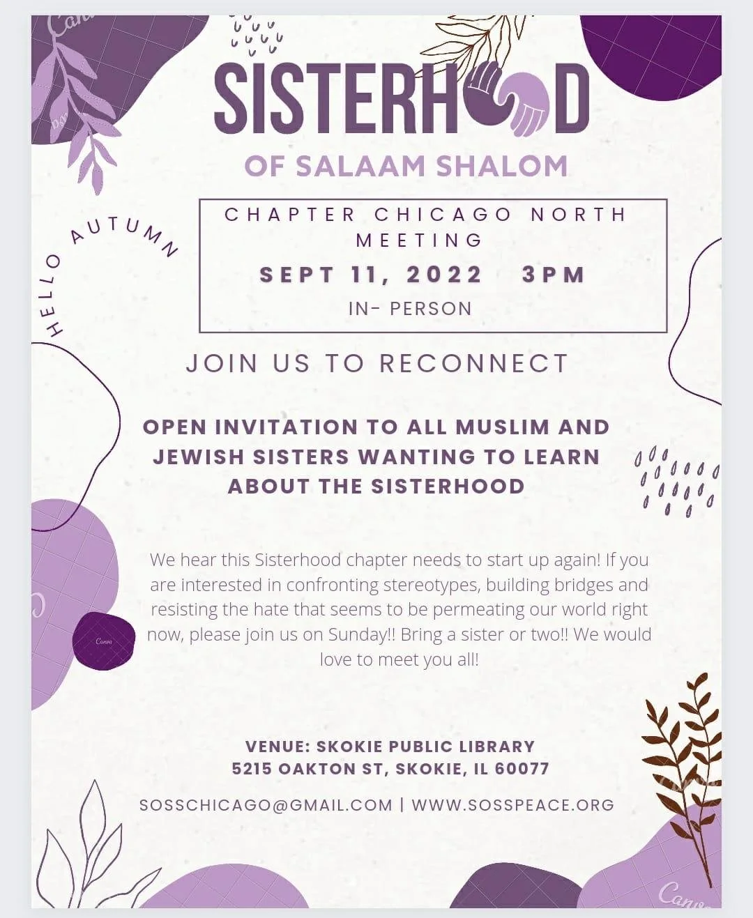 Sisterhood of Salaam Shalom - Chicago Chapter Meeting
