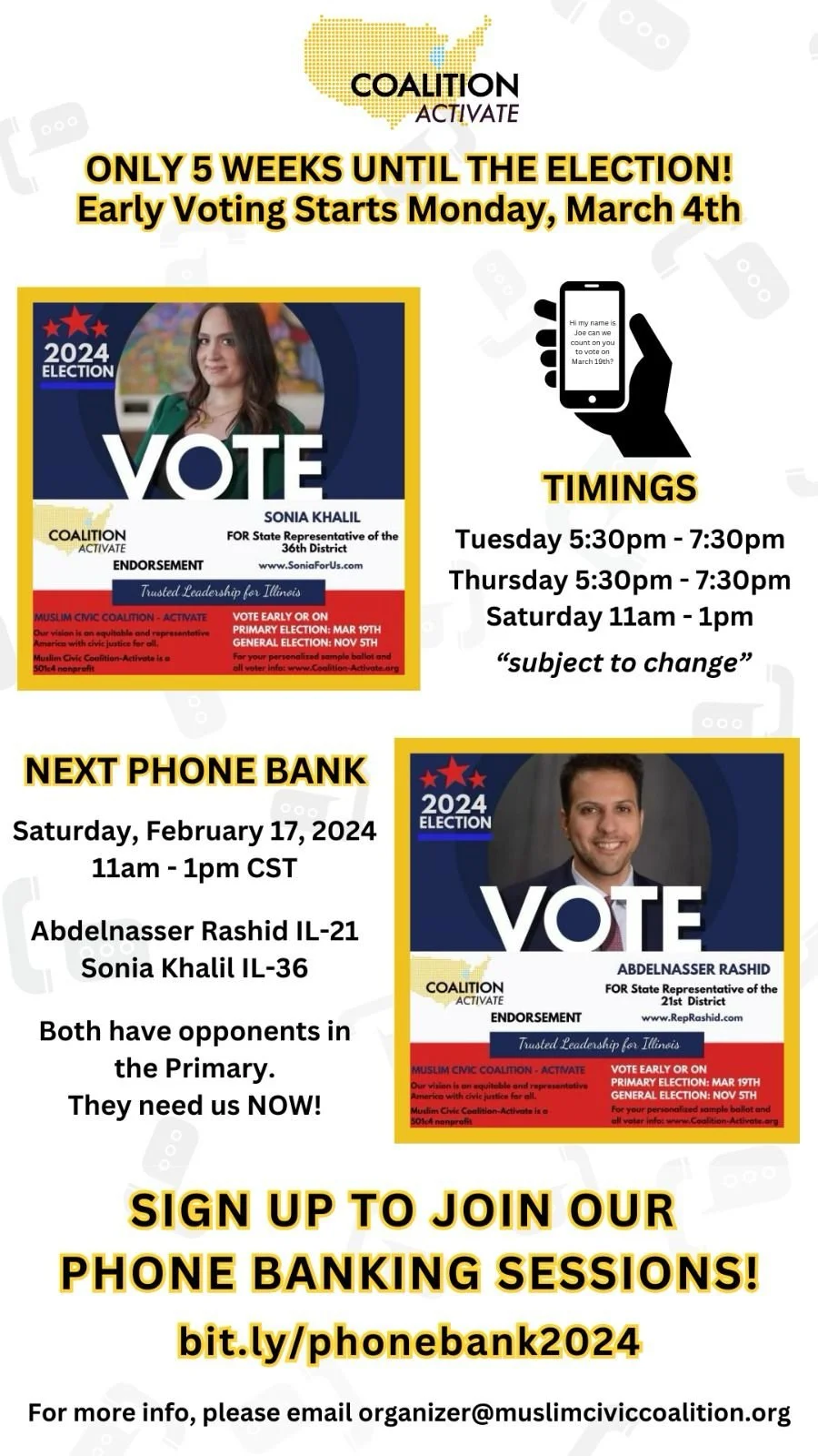 Muslim Civic Coalition Activate Phone Bank Session