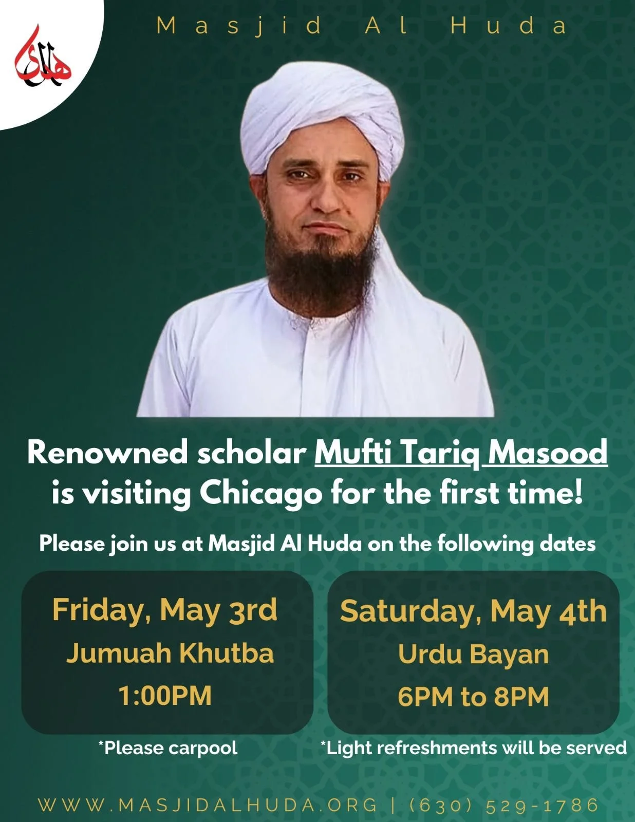 Masjid Al Huda - Mufti Tariq Masood Visit