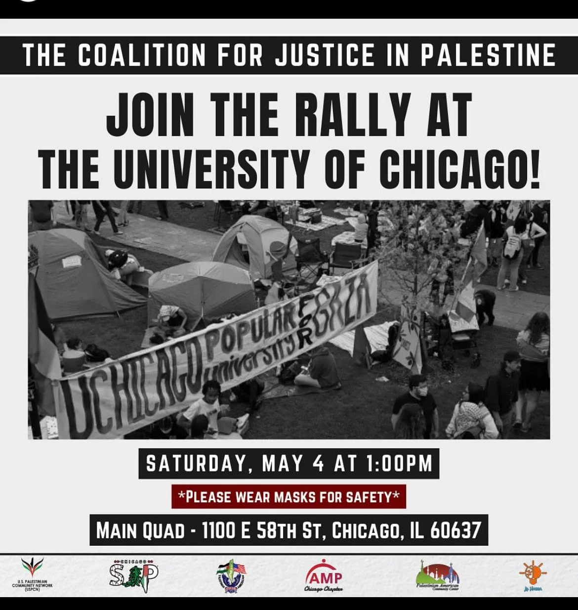 The Coalition for Justice in Palestine: Rally at University of Chicago