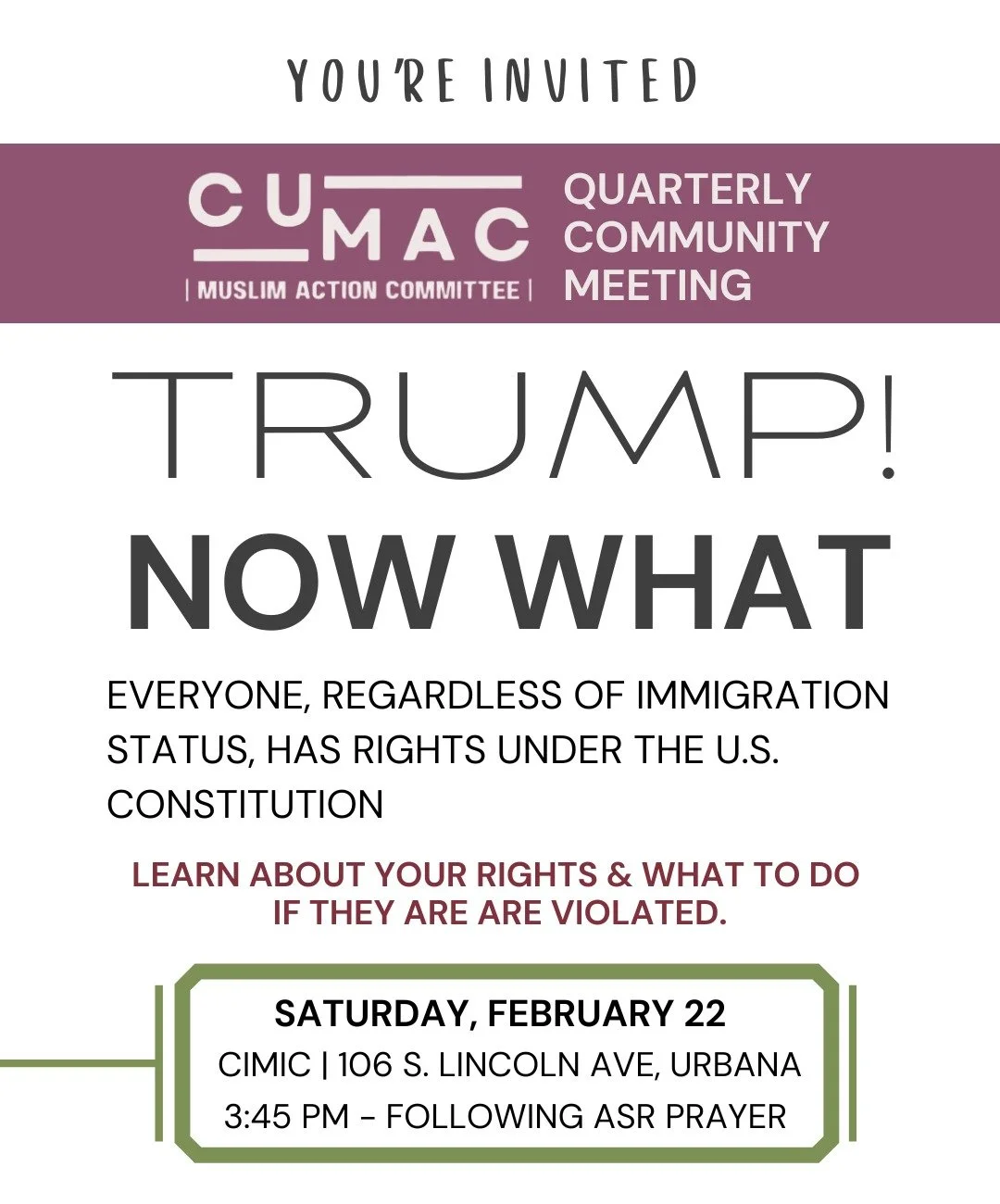 CU MAC Meeting: Trump! Now What? 