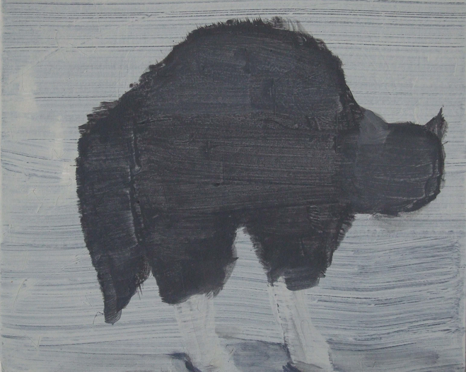 Miho Sato - Untitled (Cat #1), Oil on Paper, 2016