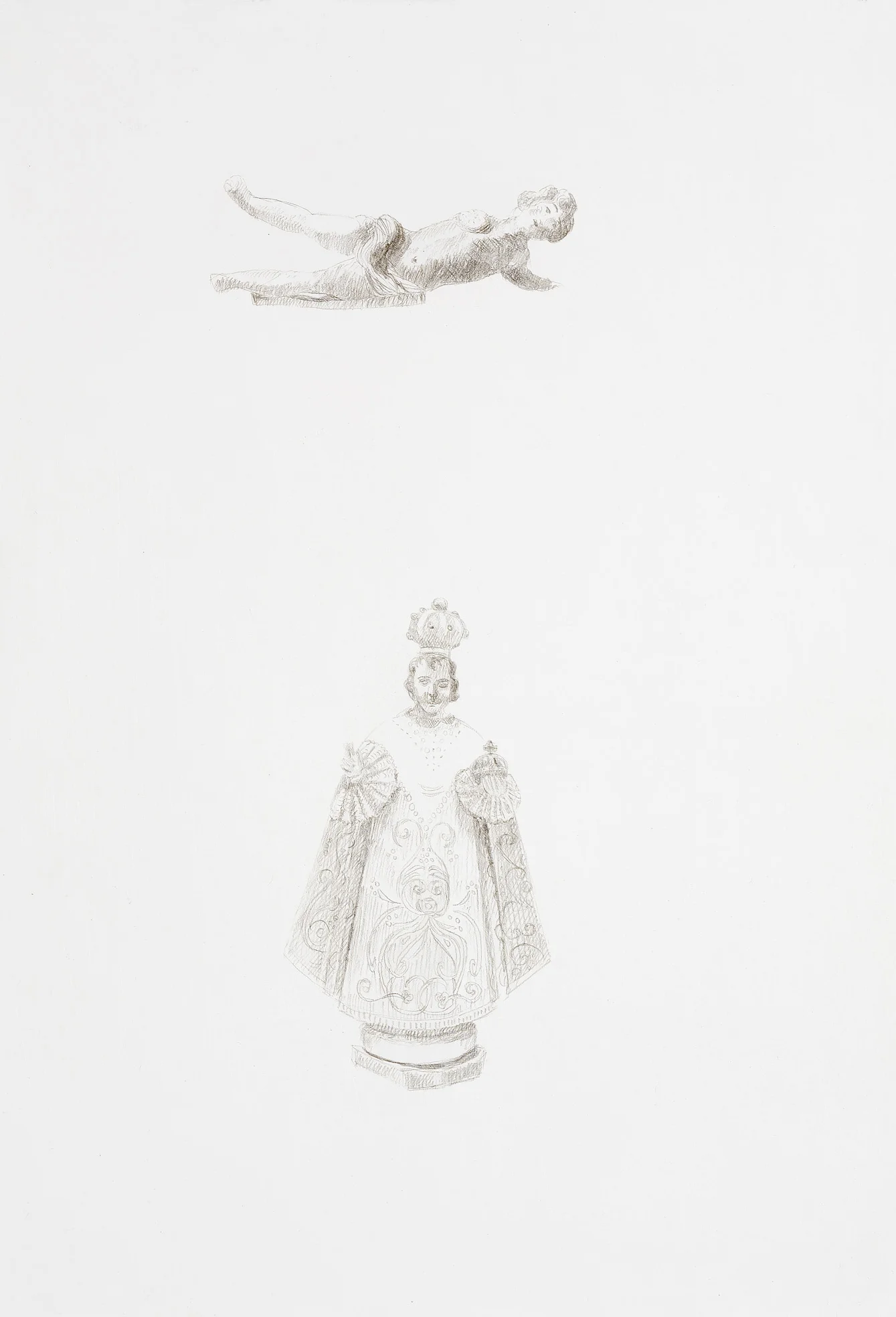 St. Anthony & Putti, silverpoint on gesso, 2010