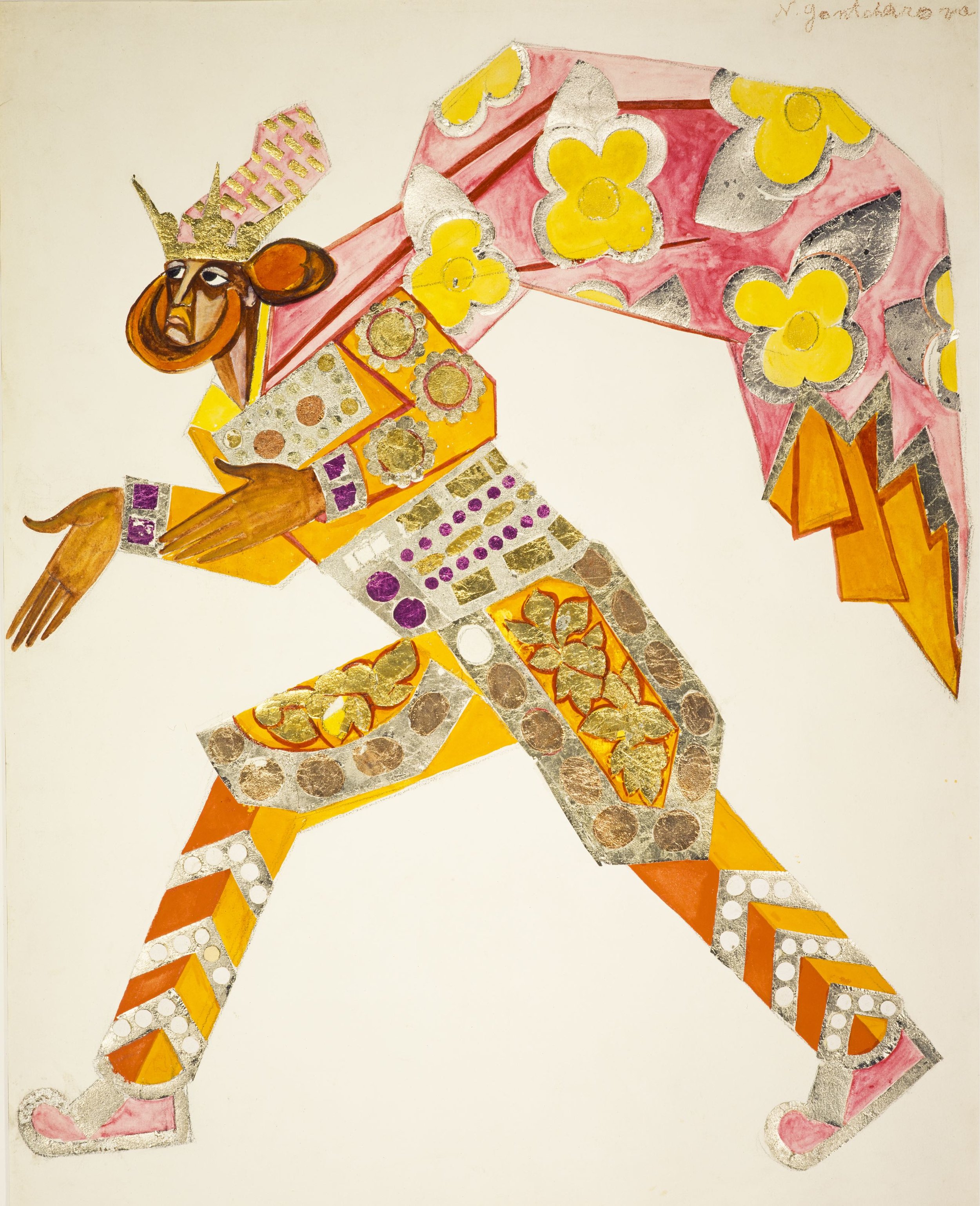 Natalya Goncharova, Costume Design for One of the Three Kings in 'La Liturgie' (1915)