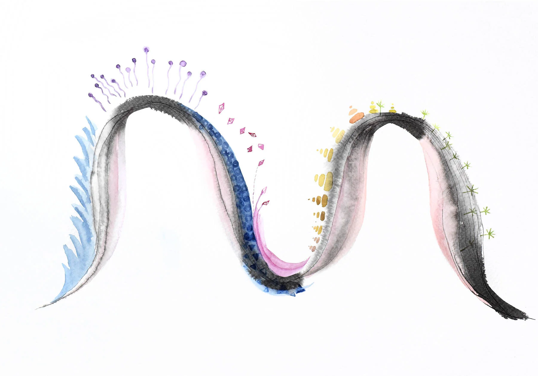 “We researched the tidal patterns and migrating birds of Holy Island and played with the sea, the wind, traffic and people. The dynamics were based on the volume of the tide.” ‘Tidalisle (Lindisfarne)’, designed by Marek Gabrsych and painted by Lind…