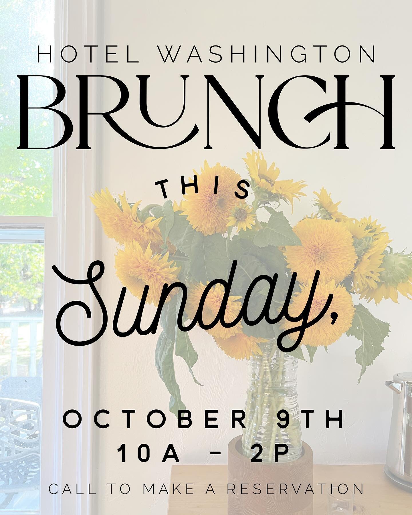 our last brunch of the season is coming up this weekend ! 
join us on sunday, 10a - 2p