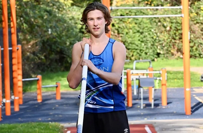 New BC Athletics Pole Vault Record set by Aidan Turner 