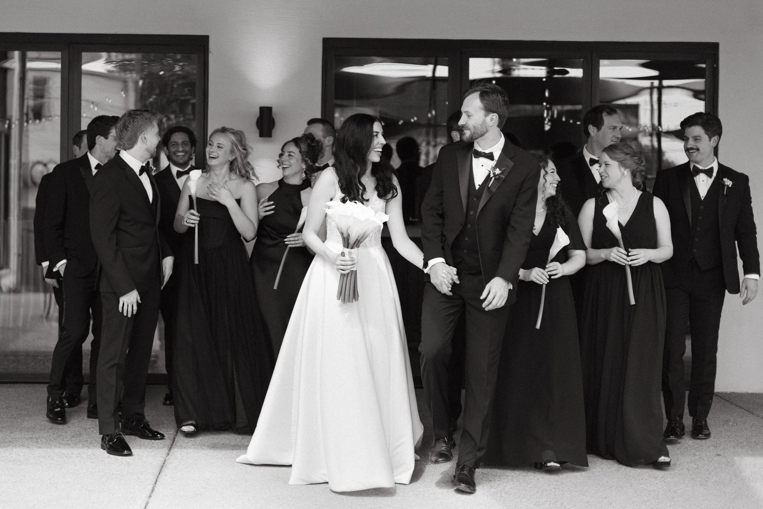 wedding party photo at downtown Knoxville tn wedding at the press room