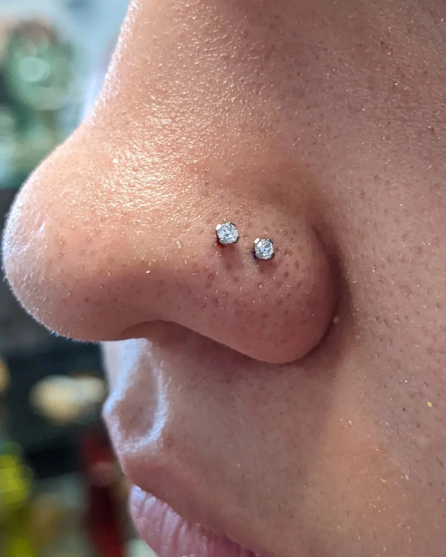 The absolute cutest double nostril piercings from today!