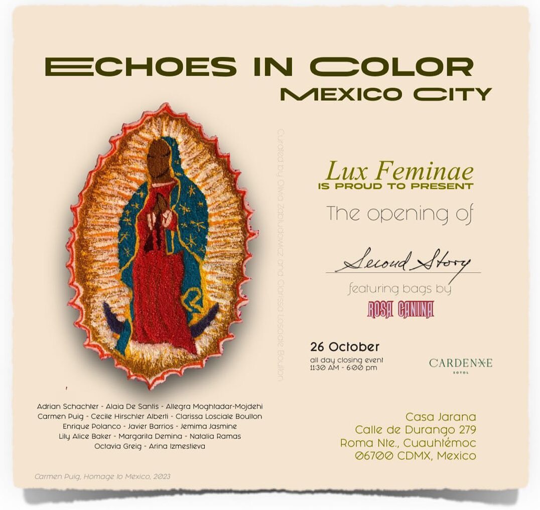 Tonight in Mexico City - don&rsquo;t miss @oliviazabludowicz &amp; @lux.feminae !!! 💚💚💚💚💚💚💚💚 

ECHOES IN COLOR 
Opening Tonight! 

Ft @cardenxesotol 💫