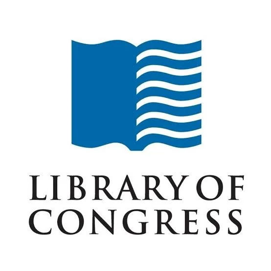 Library of Congress logo with a blue open book and stylized white waves, and the text 'Library of Congress' underneath.