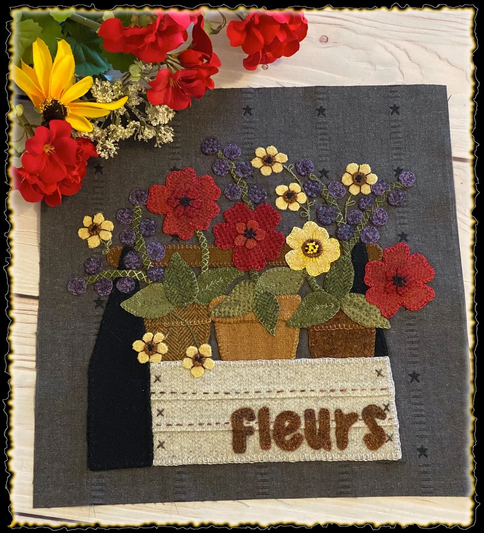  Potted Petals Mystery stitch along block #10   Click here for the  kit  and printed Pattern 