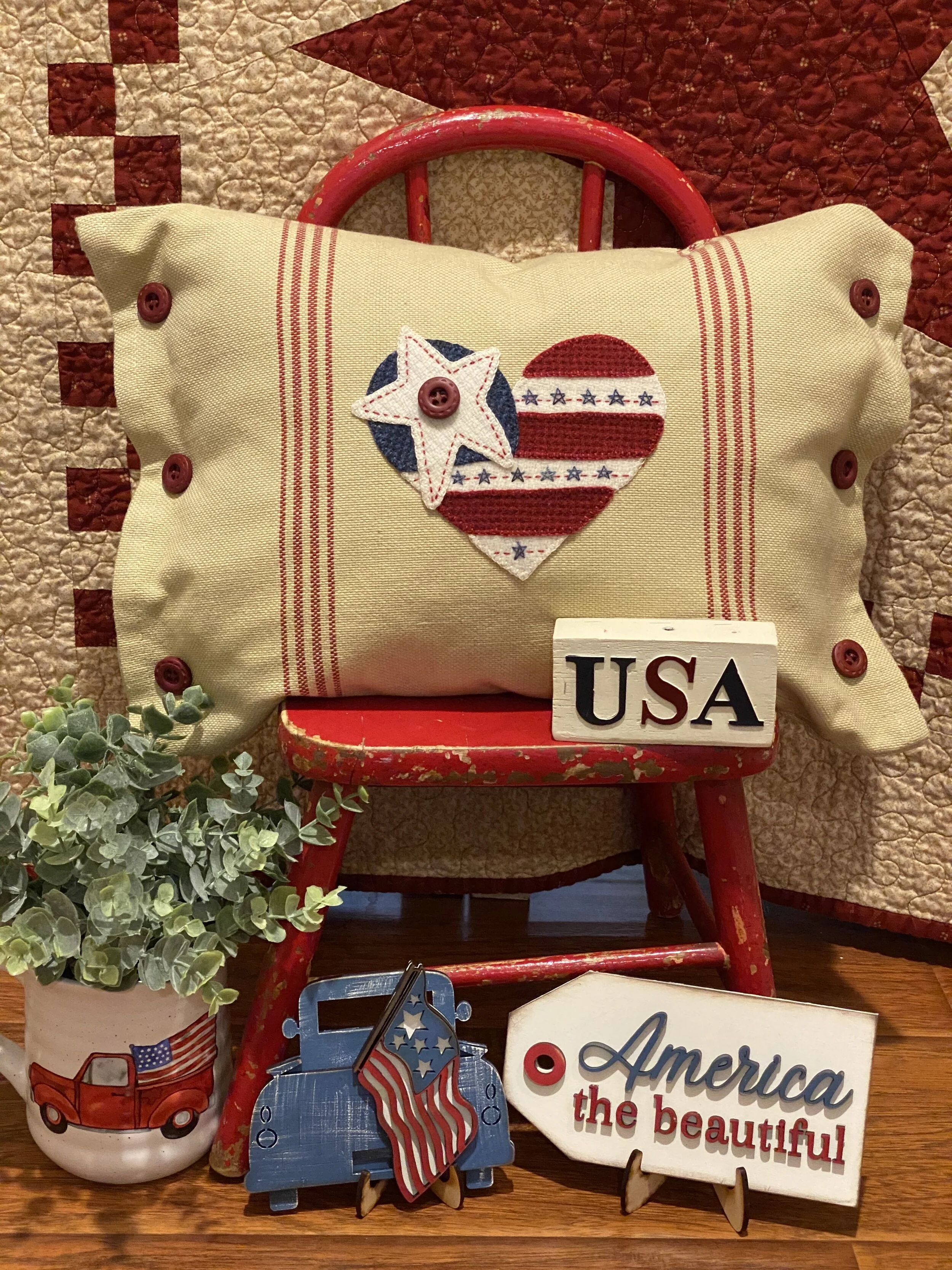   Freedom Heart Pillow PDF pattern  