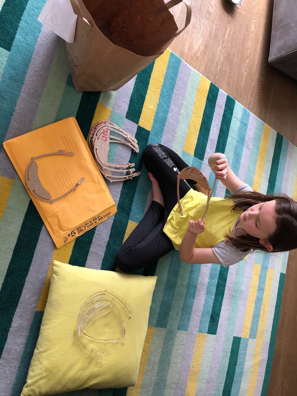 A family affair - our 6 year-old daughter helps us prepare the frames