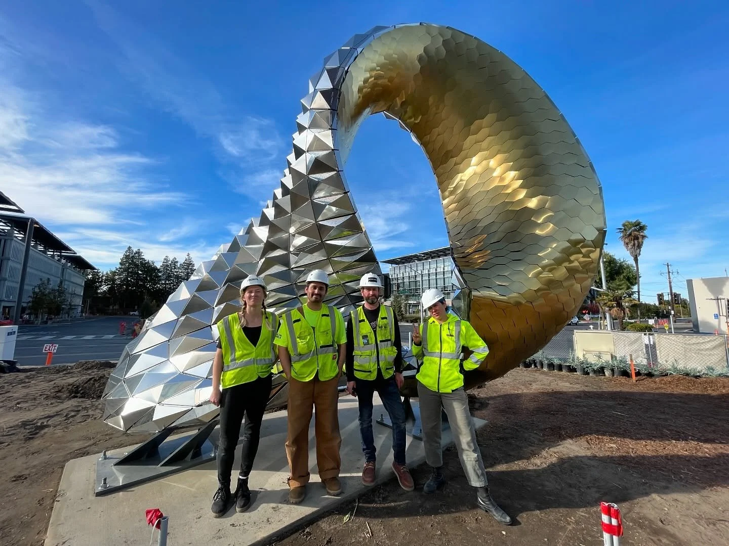 Teamwork! Photos of our amazing team installing Continuum on Kifer Road in Sunnyvale. We are wrapping things up and will post some final pics soon! Yes - we designed it, built it and installed it. Yes - we are a little nuts that way. No - I do not ne