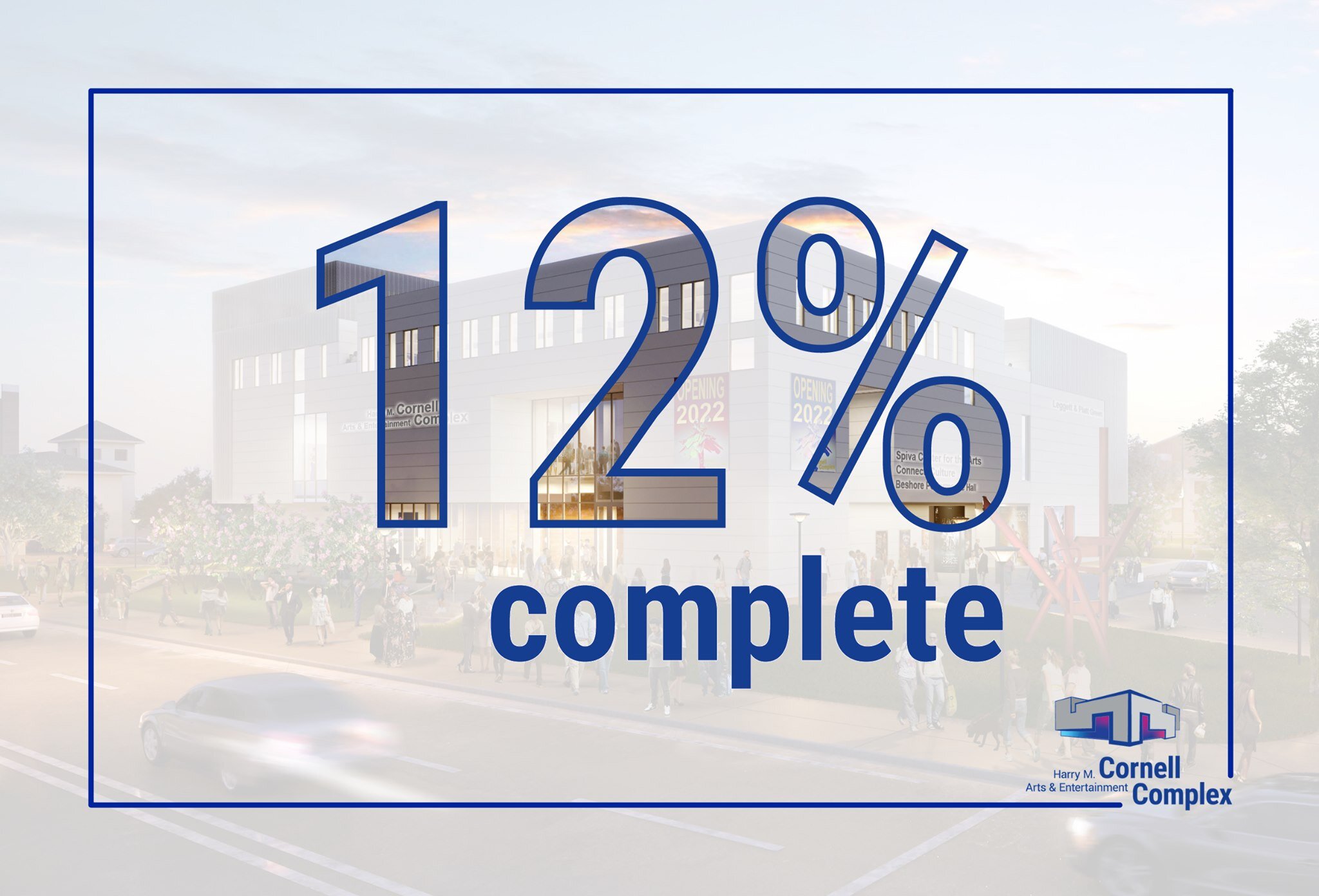 As of May, an estimated 12% of construction at the site of Harry M. Cornell Arts &amp; Entertainment Complex has been completed. We're on our way, Joplin!