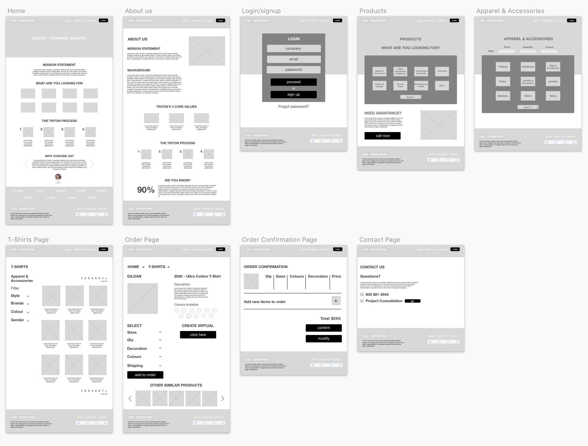 Lo-Fi Wireframes