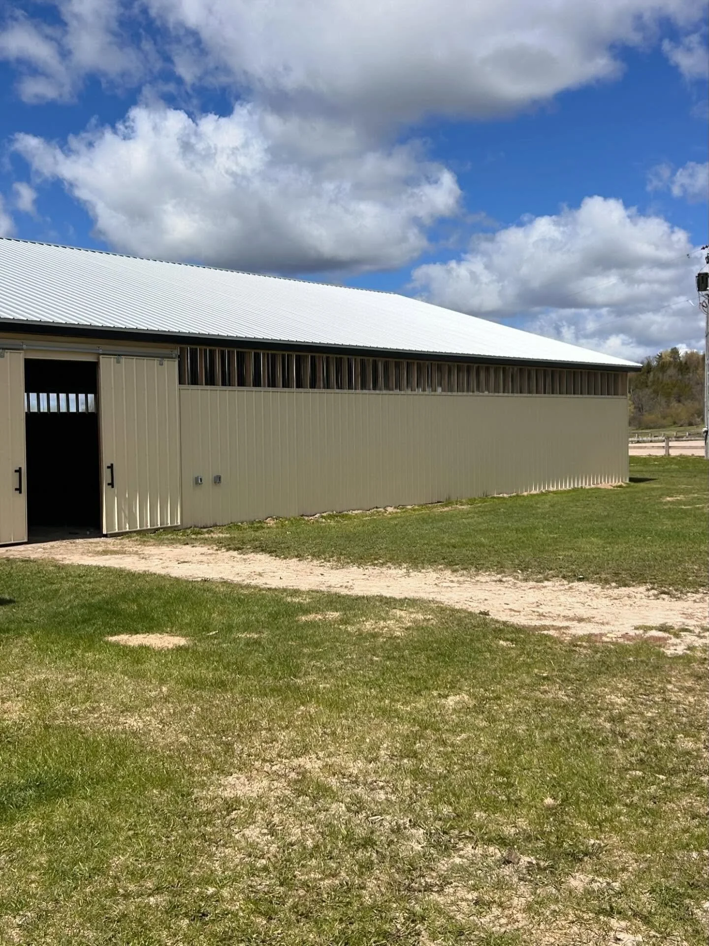 Farm update:

The portable barn is back! After a harsh winter and intense snowfall caused it to collapse. It has now been rebuilt and will be reconfigured for better use of the space! 👀