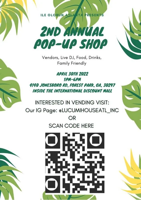 2nd Annual Pop Up Shop!