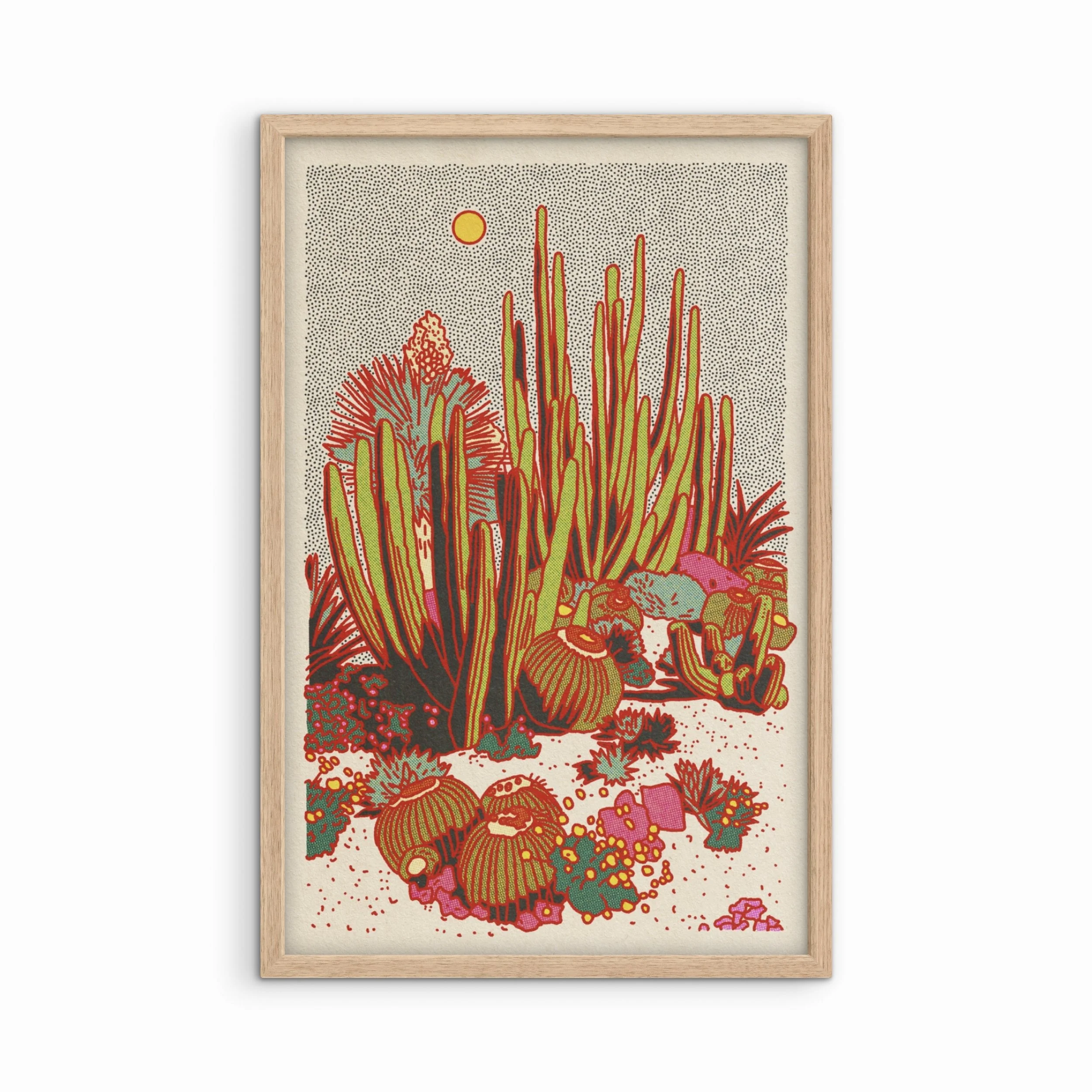 Framed Cactus Planet Art Print #2