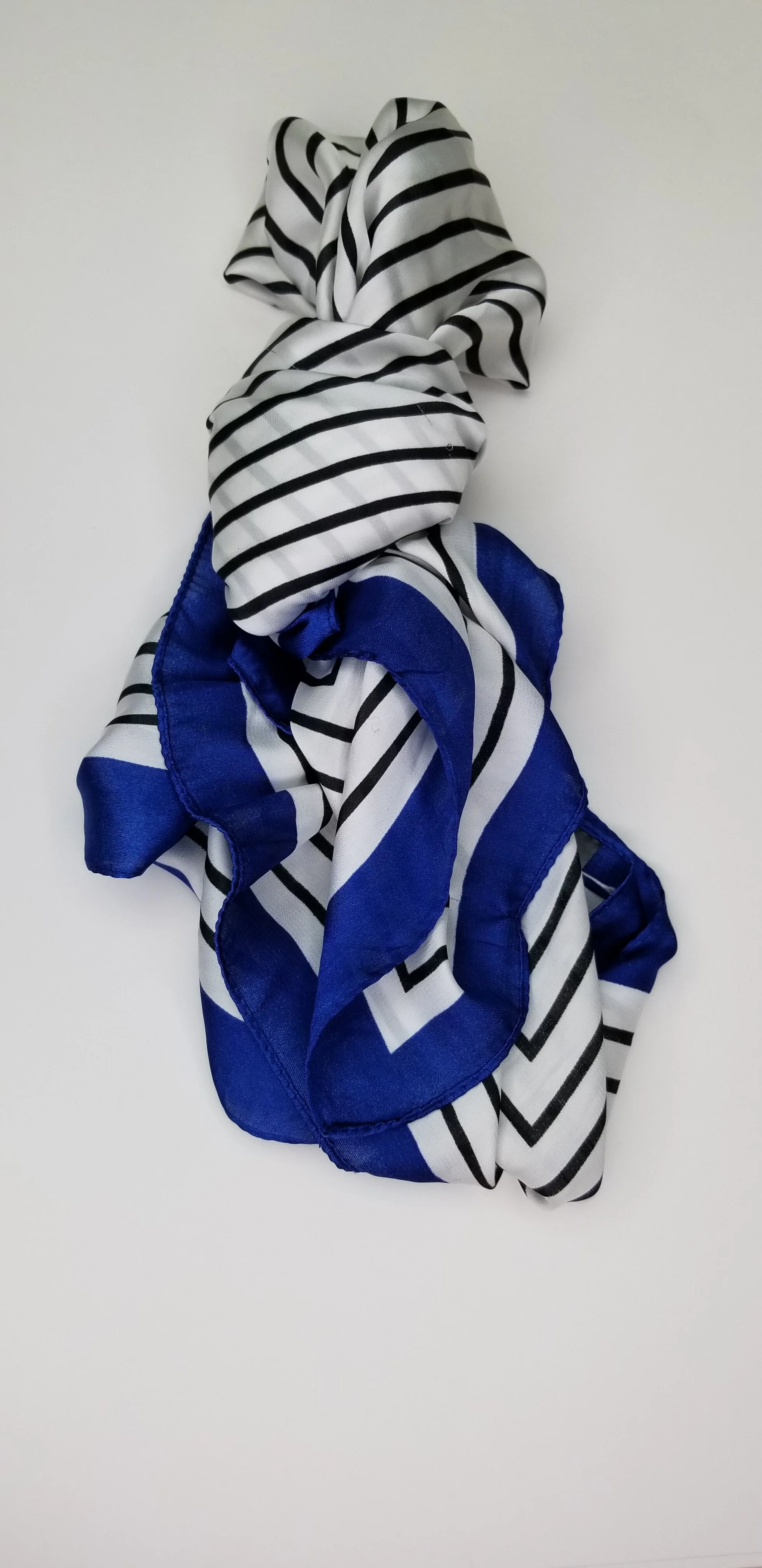Blue and White Stripe Scarf