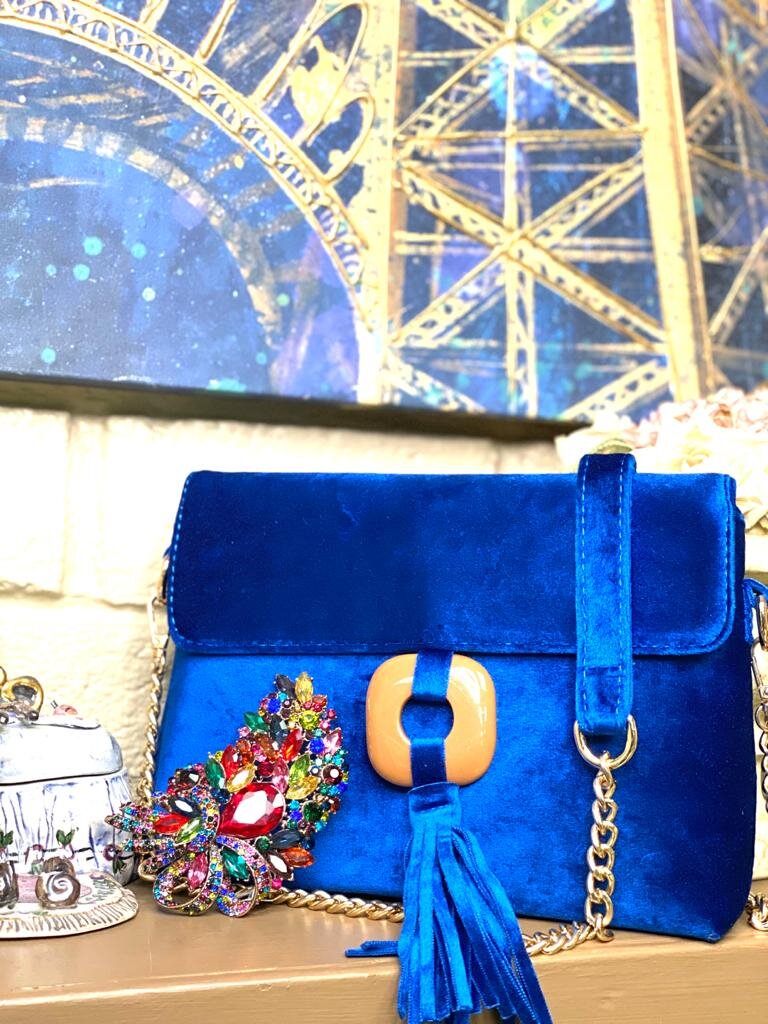 Electric Blue Crossbody Envelope Bag