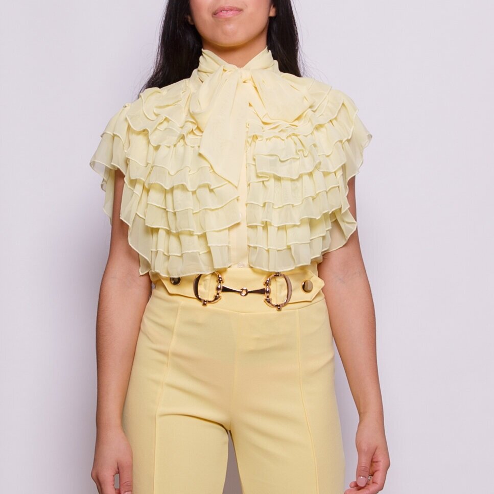 Yellow ruffles and frills top
