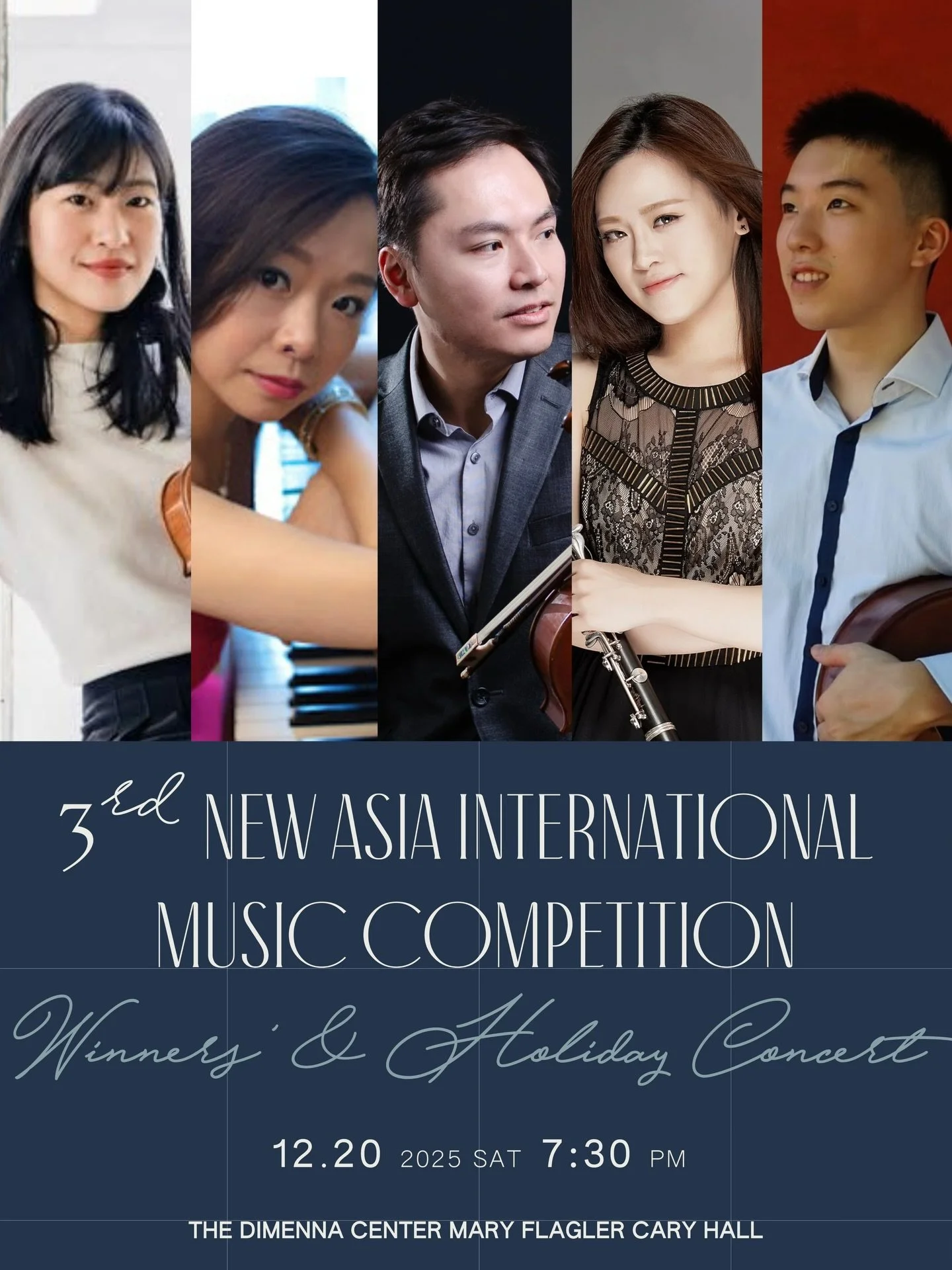 Celebrate our young competition winners! 🎉
Join us tomorrow for an inspiring Holiday Concert of chamber music with NACMS artists at our new venue&mdash;don&rsquo;t miss it! 🎶

📍 Mary Flagler Cary Hall, The DiMenna Center
🕢 Saturday &bull; 7:30 PM
