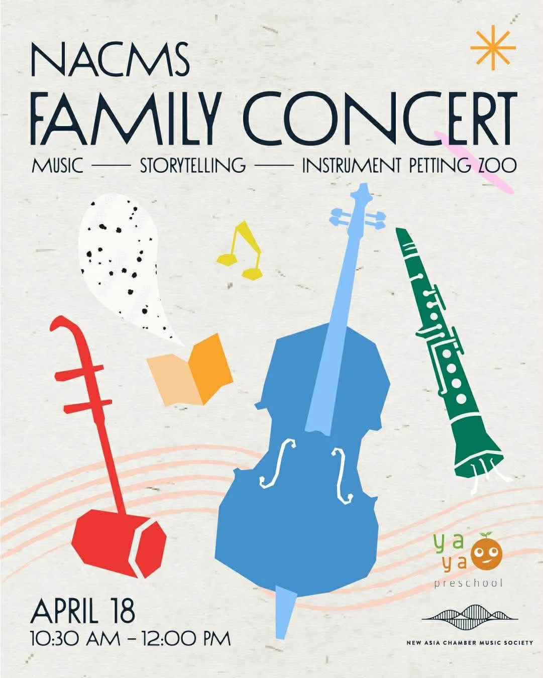 Join us for the New Asia Family Concert on Saturday, April 18, 10:30 AM&ndash;12:00 PM in Chelsea, Manhattan for a warm, interactive introduction to live classical music for children and their grown-ups. Expect short musical selections, storytelling,