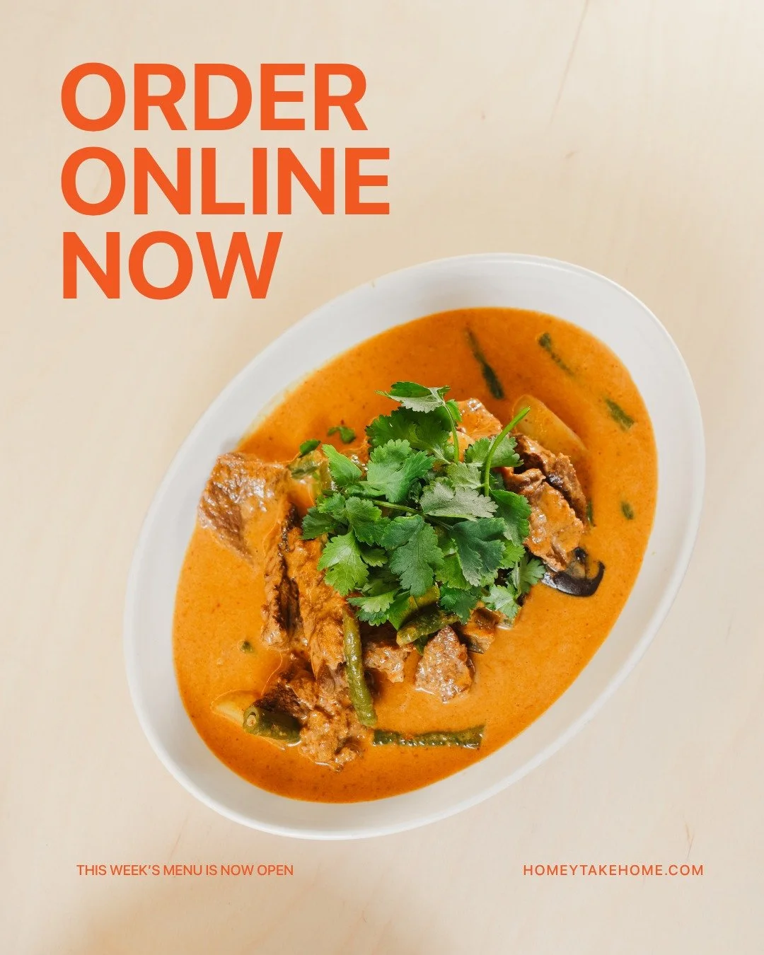 This week's online menu is now open and has all the favourites... from our Homey butter chicken and apple crumble to a limited chef's special: pistachio tiramisu. 

Order now for delivery next Thursday from Ocean Shores to Ballina.