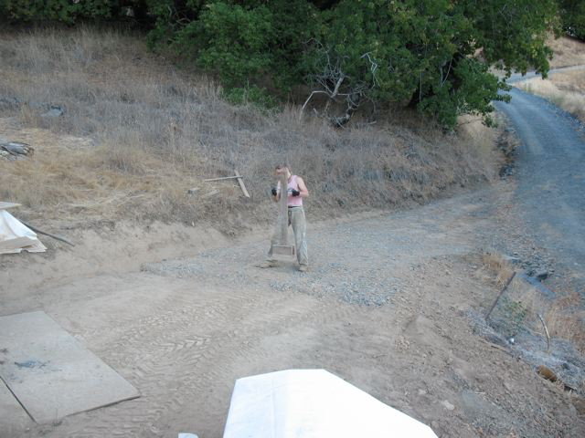 Tamping the Driveway