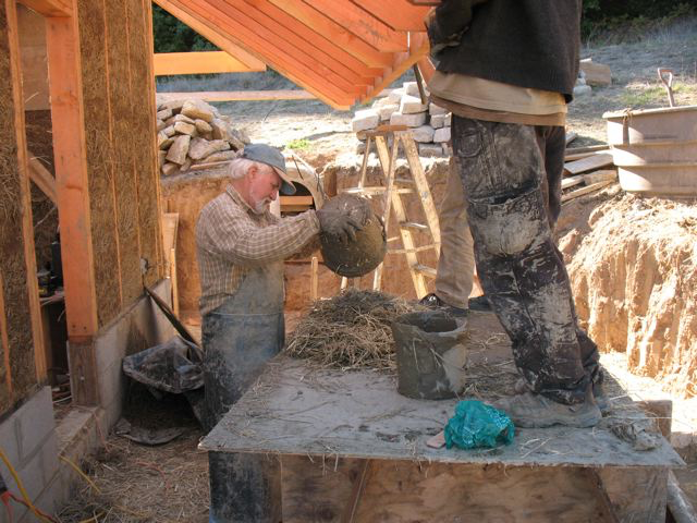 Mixing Straw Clay