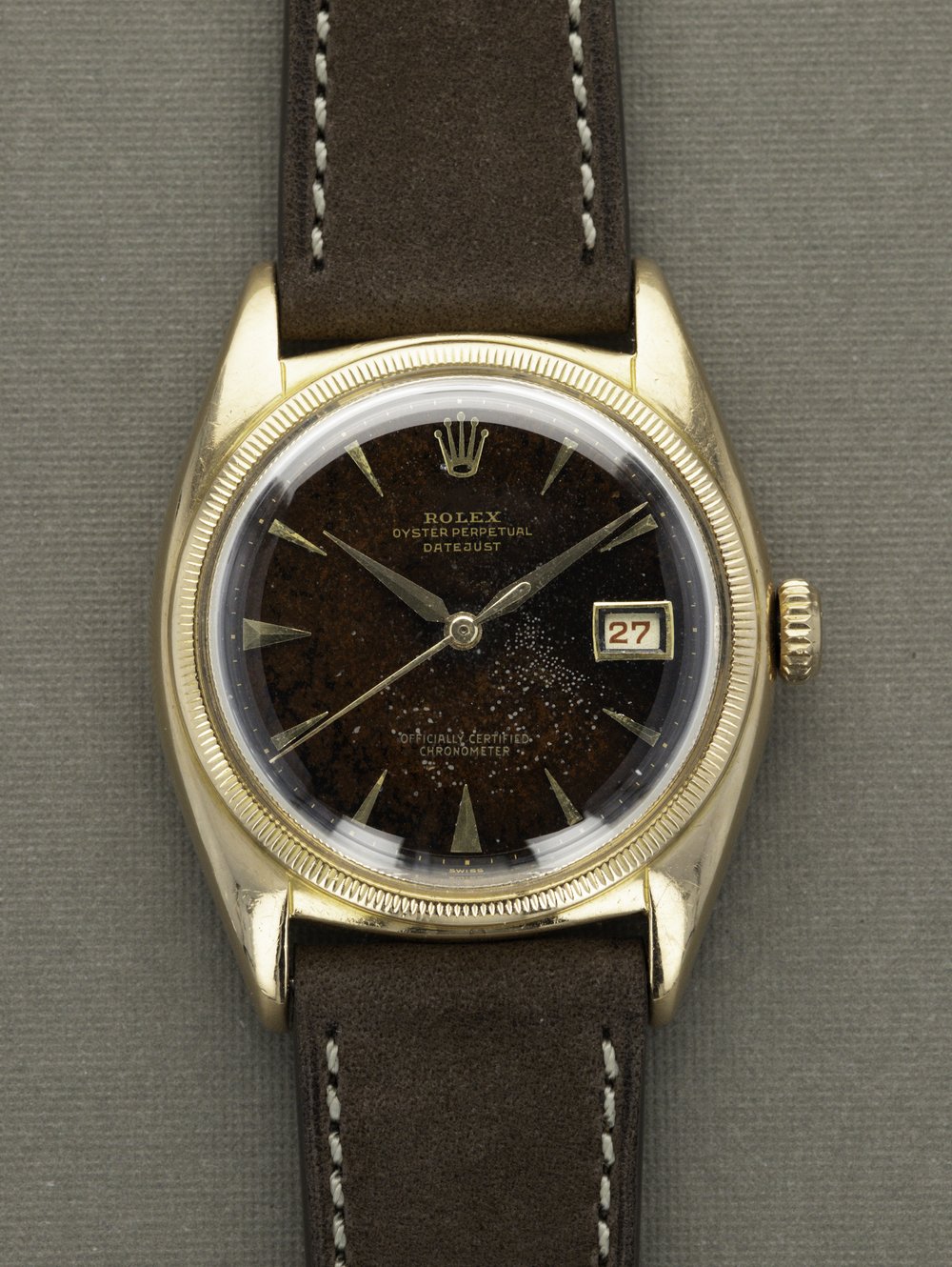 Rolex Datejust Ref. 6105 Rose Gold Tropical Dial