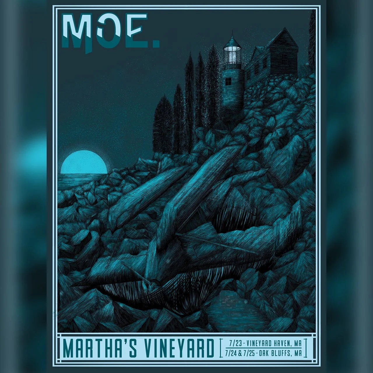 My poster for @moetheband and their weekend performances at Martha’s Vineyard.
.
Was quite an amazing experience being able to do work for such an amazing band. 
.
Also couldn’t have done it without the ink wizards at @inkloungedenver. 
T