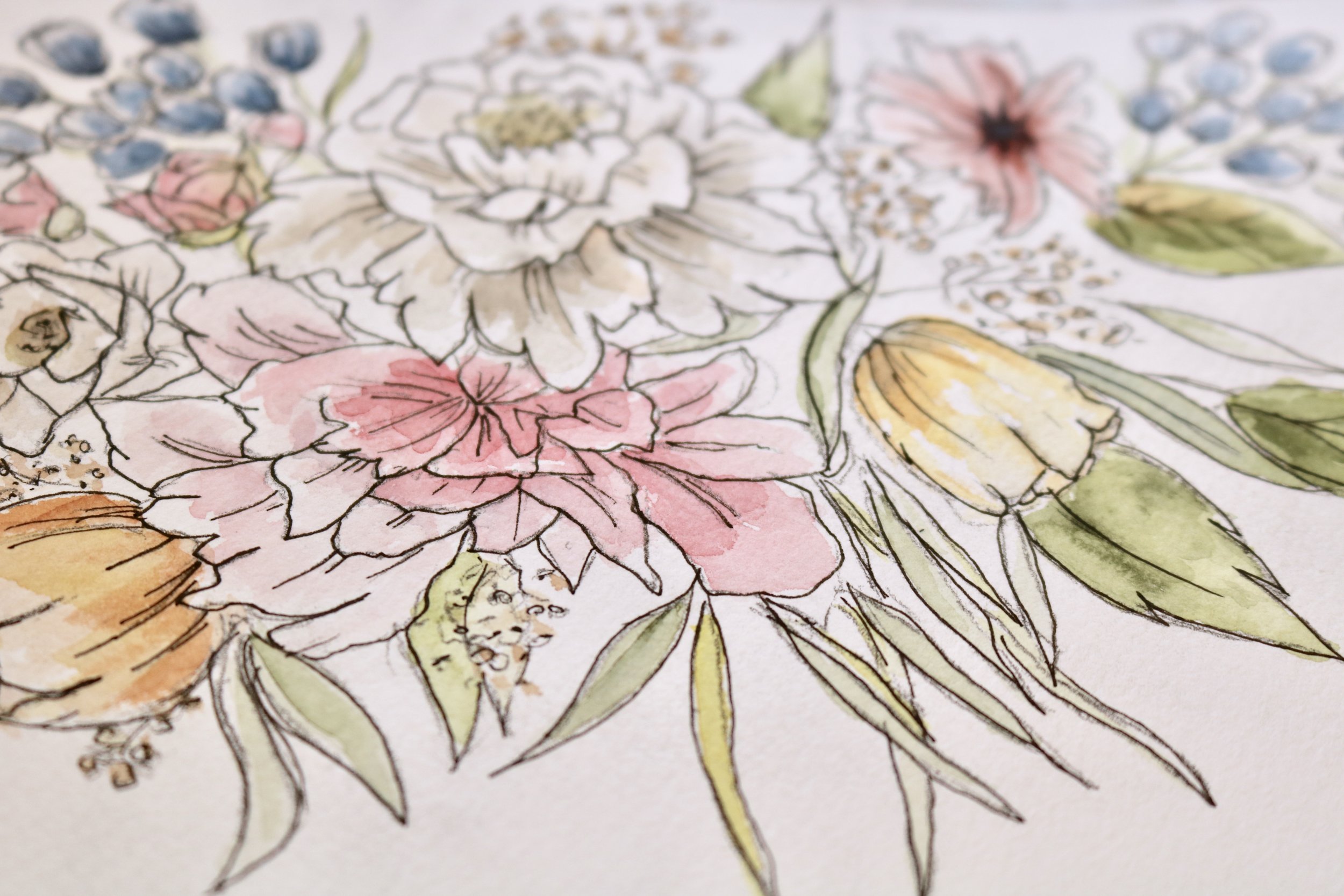  Painterly Days: The Flower Watercoloring Book for