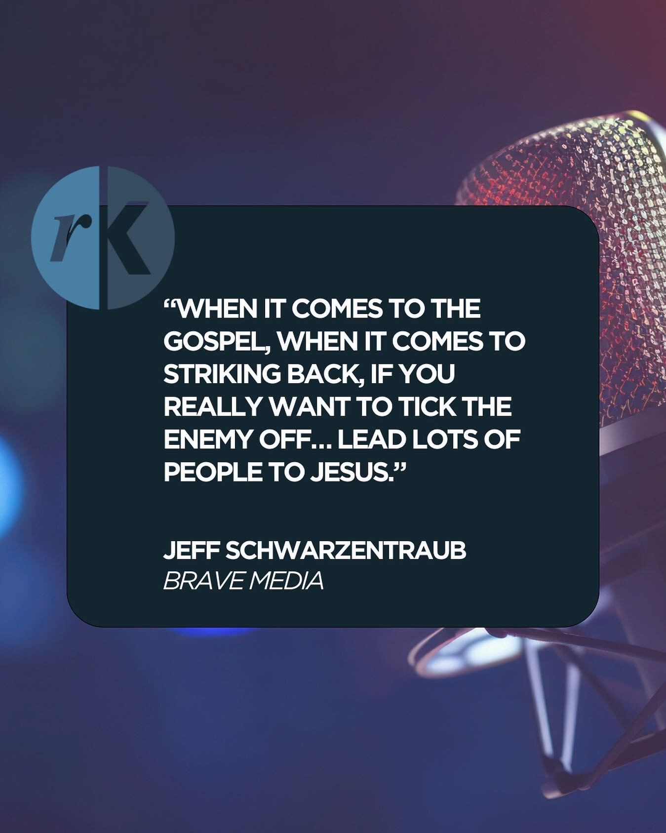 A dose of truth from Pastor Jeff Schwarzentraub for your Friday! 

#quote #jesus #christian #christianmedia #rkmedia