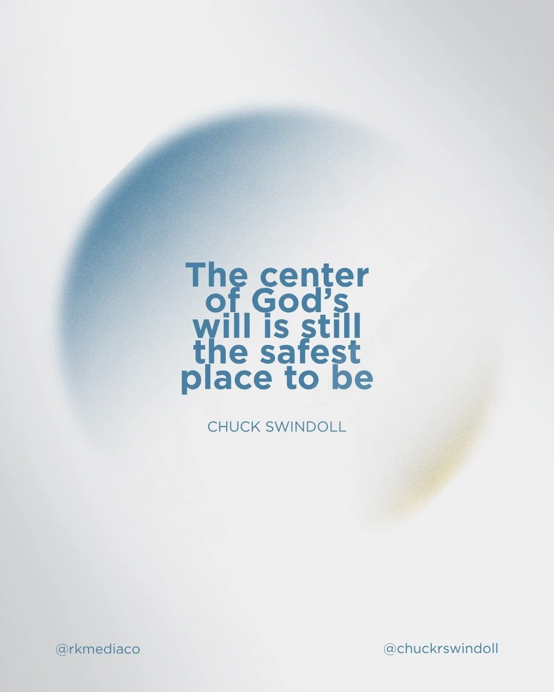 The safest place you can be isn't the absence of trouble, it's the center of God's will. Wisdom from Chuck Swindoll @insightforlivingministries 🙏
