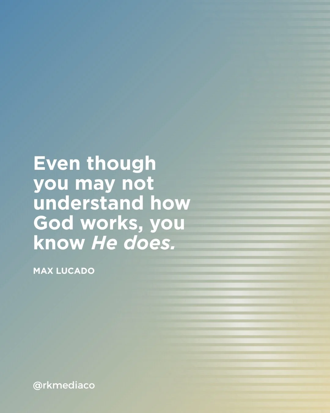 His ways may be a mystery, but His faithfulness never is. Wisdom from Max Lucado @maxlucado 🙏
